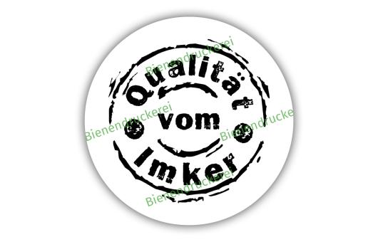 Deckeletikett 0925 "Qualität vom Imker weiß" 