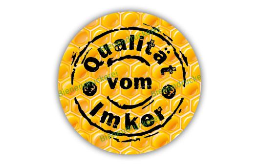 Deckeletikett 0926 "Qualität vom Imker Wabe" 