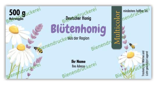 Honigglas Etikett Motiv 410 - Multicolor 