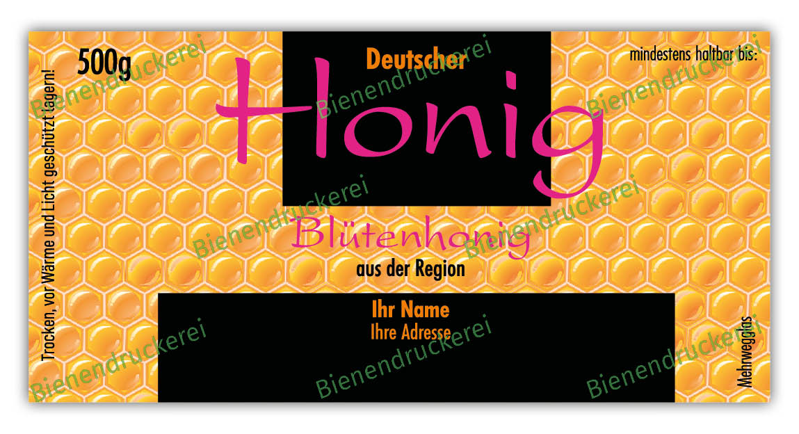 Artikelbild 1 des Artikels “Honigglas Etikett Motiv 018 “