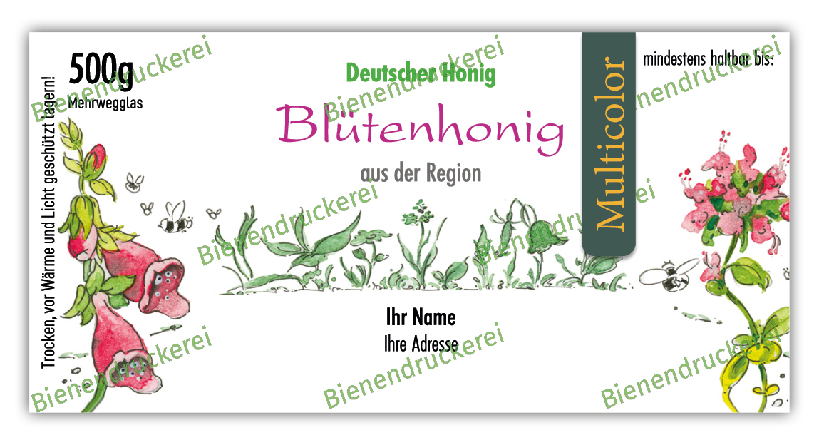 Artikelbild 1 des Artikels “Honigglas Etikett Motiv 020 - Multicolor “