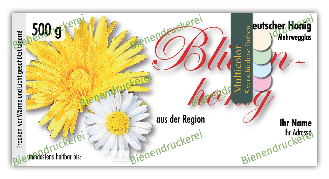 Artikelbild 1 des Artikels “Honigglas Etikett Motiv 042 - Multicolor “