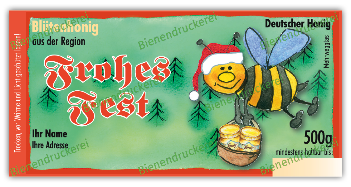 Artikelbild 1 des Artikels “Honigglas Etikett Motiv 061 500g klassisch Nassleim“