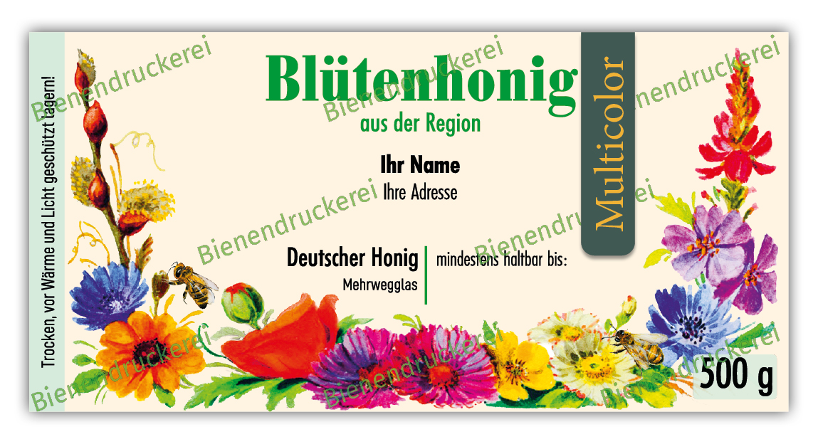 Artikelbild 1 des Artikels “Honigglas Etikett Motiv 066 - Multicolor “