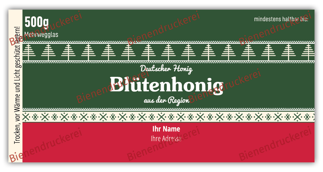 Artikelbild 1 des Artikels “Honigglas Etikett Motiv 216 500g klassisch Nassleim“