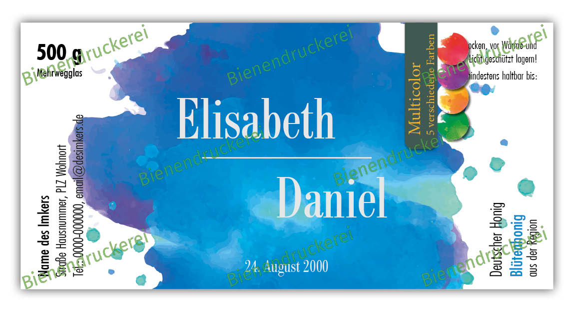 Artikelbild 1 des Artikels “Honigglas Etikett Motiv 240 - Multicolor “