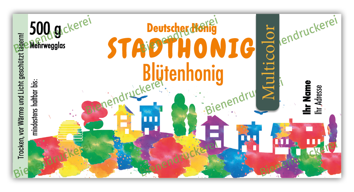 Artikelbild 1 des Artikels “Honigglas Etikett Motiv 368 - Multicolor “