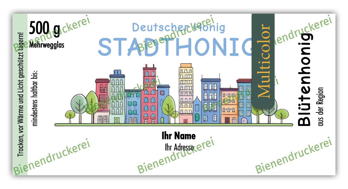 Artikelbild 1 des Artikels “Honigglas Etikett Motiv 369 - Multicolor “