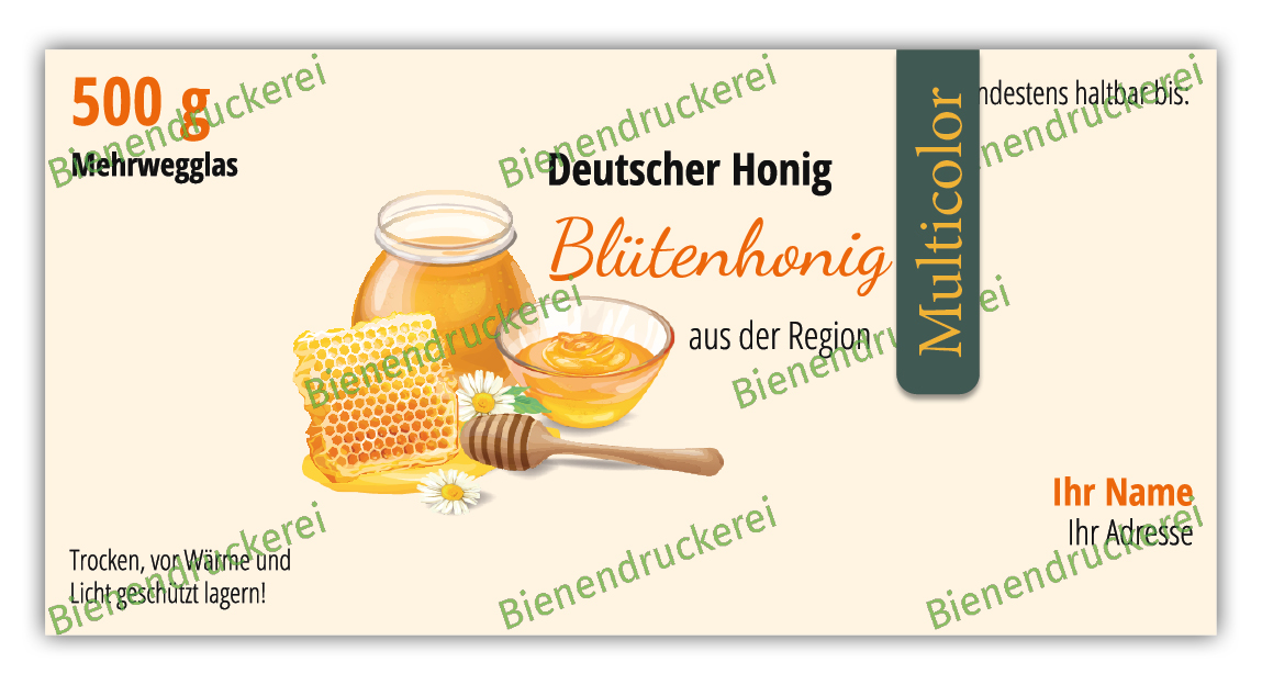 Artikelbild 1 des Artikels “Honigglas Etikett Motiv 390 - Multicolor “