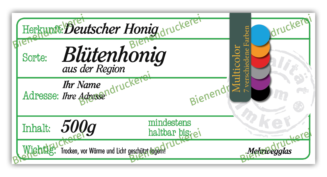 Artikelbild 1 des Artikels “Honigglas Etikett Motiv 207 “