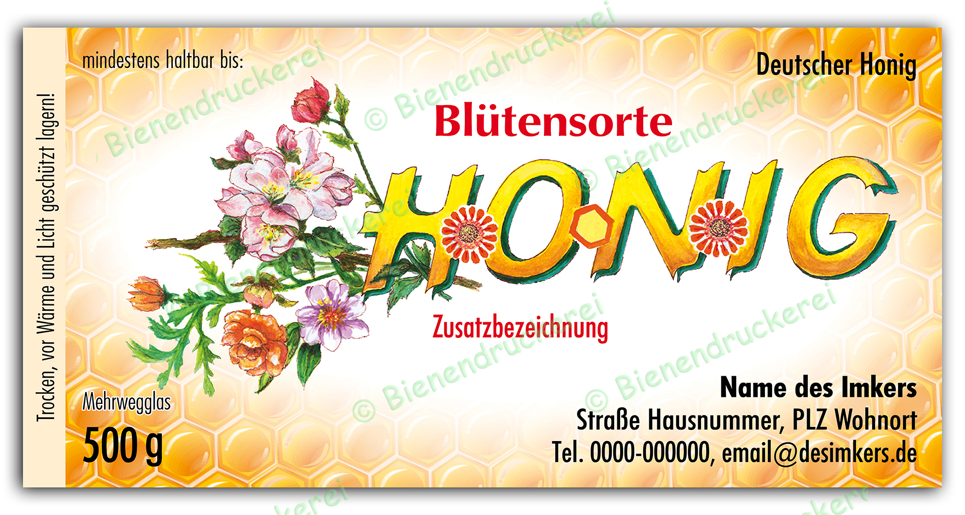 Artikelbild 1 des Artikels “Honigglas Etikett Motiv 036 “