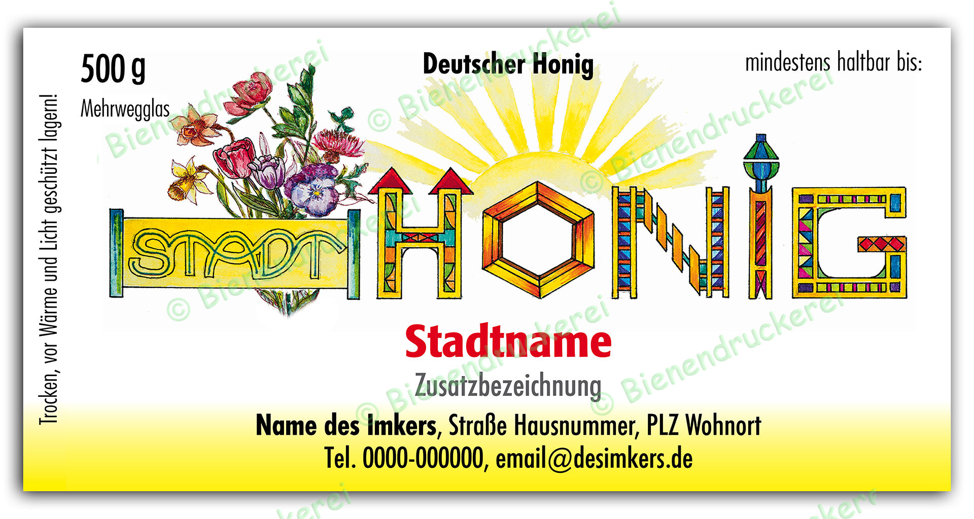 Artikelbild 1 des Artikels “Honigglas Etikett Motiv 038 “