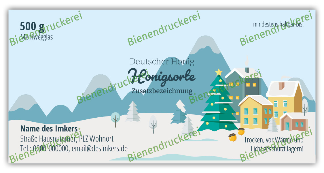 Artikelbild 1 des Artikels “Honigglas Etikett Motiv 210 500g klassisch Nassleim“