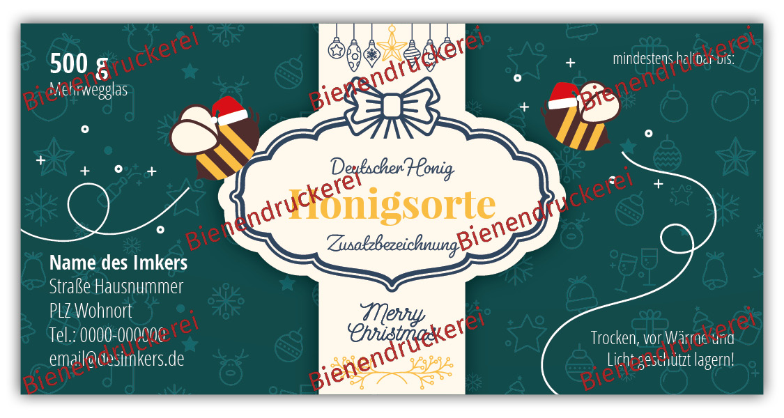 Artikelbild 1 des Artikels “Honigglas Etikett Motiv 214 500g klassisch Nassleim“